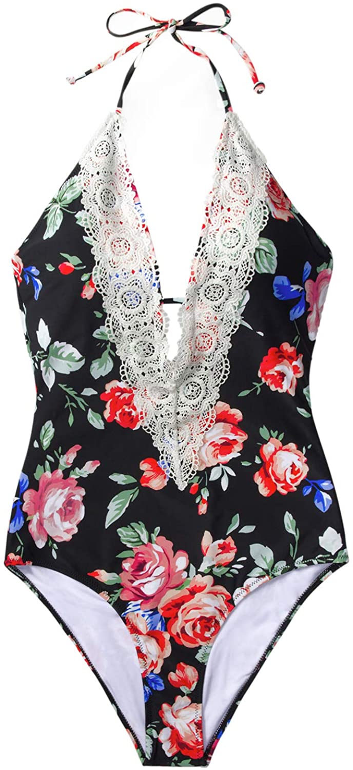 CUPSHE Fashion Women's Ladies Vintage Lace Bikini Sets Beach Swimwear Bathing Suit