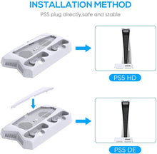 
                        
                          Muat gambar ke penampil Galeri, Vertical Stand for Playstation 5 with Cooling Fan Charging Station - JOY2ESpree
                        
                      