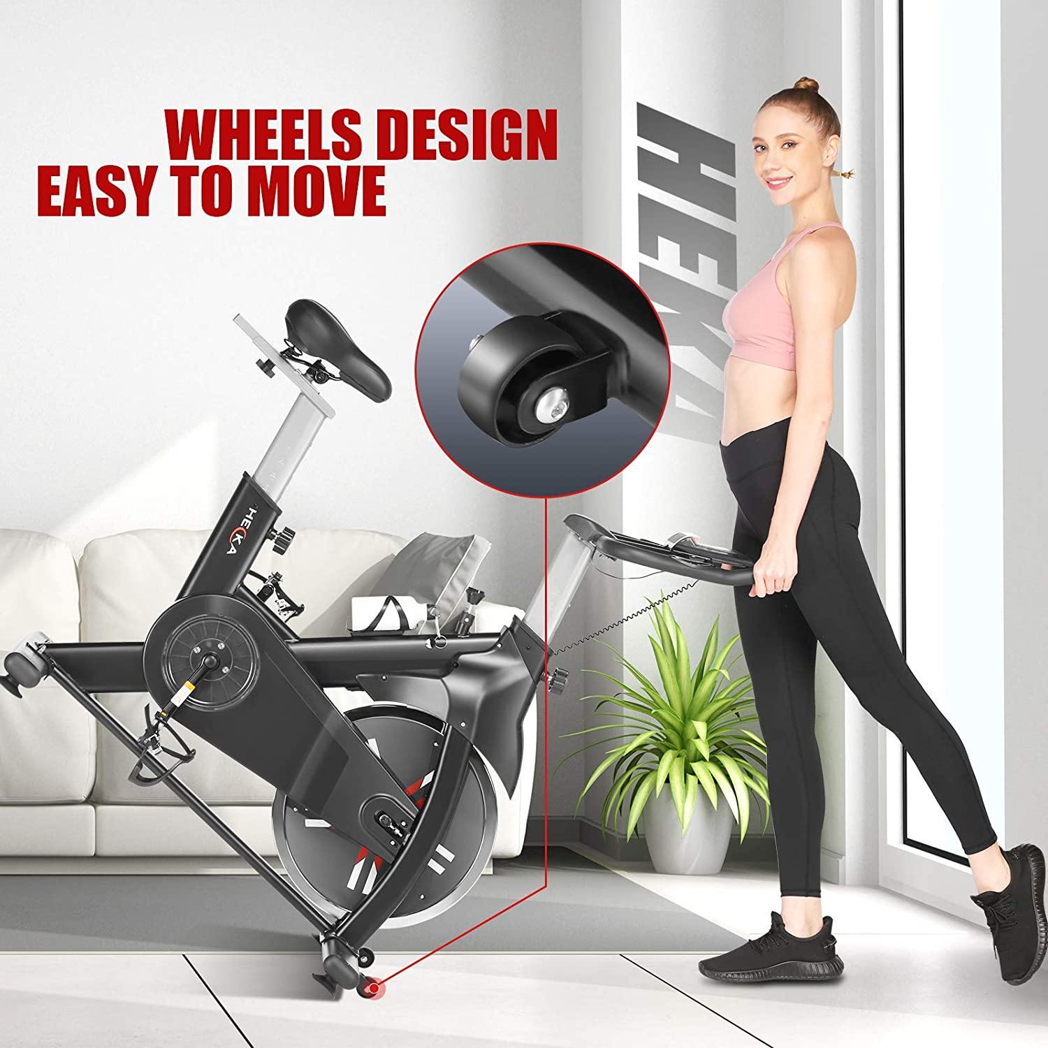 Heka Exercise Bike Indoor Cycling Bike Stationary 440lbs Weight Capacity - JOY2ESpree
