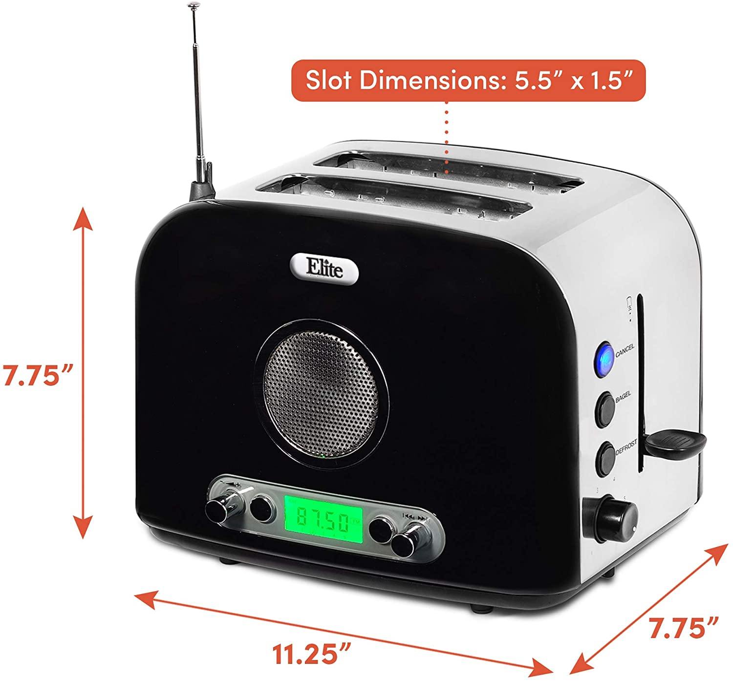 Maxi-Matic ERT-6067 Long Cool Touch 4-Slice Toaster Extra Wide 1.25" Slots for Bagels Waffles, 2, White - JOY2ESpree