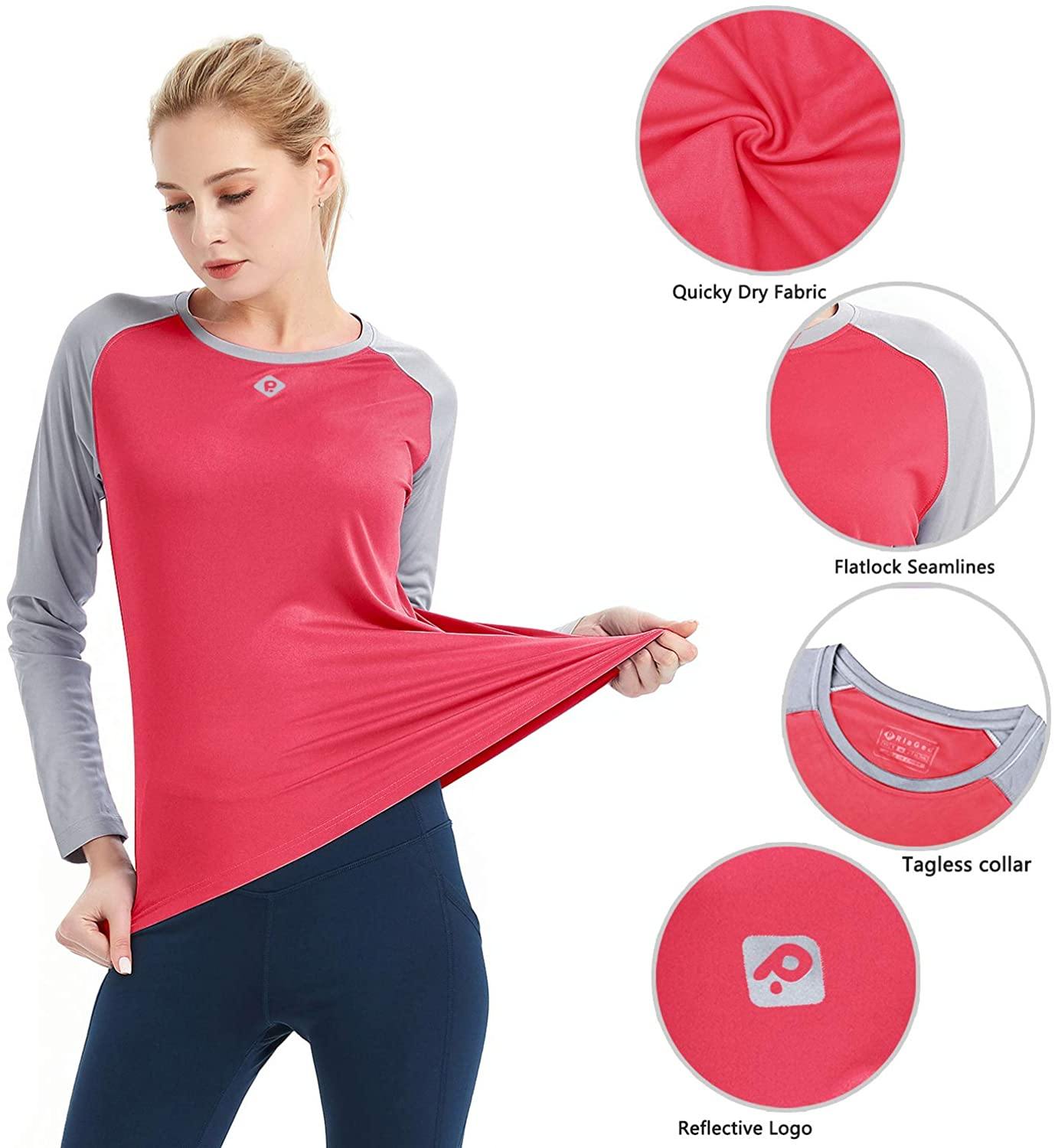 Women's UPF 50+ Sun Protection Hiking Shirts Long Sleeve Quick Dry Rashguard Athletic Running Fishing Shirts - JOY2ESpree