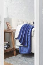 
                        
                          Load image into Gallery viewer, Bedsure Sherpa Fleece Blanket Throw Size Navy Lightweight Super Soft Cozy Luxury Bed Blanket Microfiber
                        
                      
