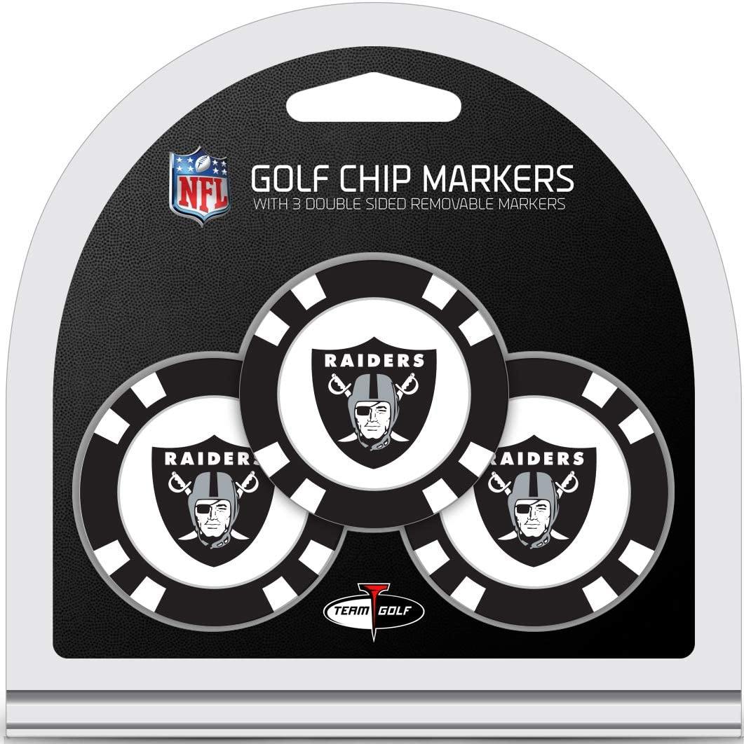 Team Golf NFL Golf Chip Ball Markers (3 Count), Poker Chip Size with Pop Out Smaller Double-Sided Enamel Markers - JOY2ESpree
