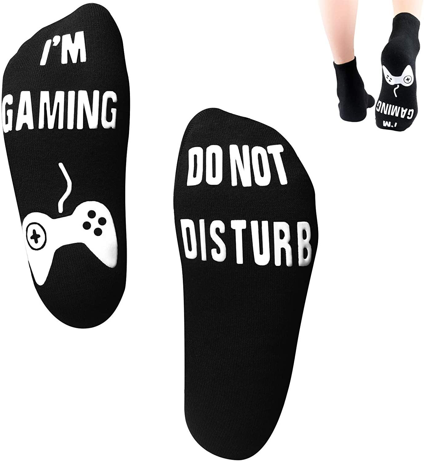 Do Not Disturb I'm Gaming Socks, Gaming Sock Funny Novelty Gift for Teen Boys Mens Gamer Kids Sons Husbands Boyfriends Women - JOY2ESpree