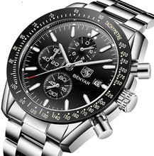 
                        
                          Muat gambar ke penampil Galeri, BENYAR Chronograph Mens Watch Quartz Movement 30M Waterproof | Leather Watch Strap
                        
                      