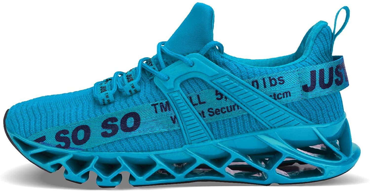 JSLEAP Mens Running Shoes Walking Non Slip Blade Type Sneakers
