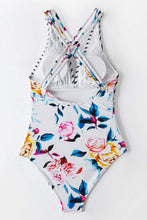 
                        
                          Load image into Gallery viewer, CUPSHE Women's One Piece Swimsuit V Neck Tummy Control Cross Back Vintage Swimwear Bathing Suits
                        
                      