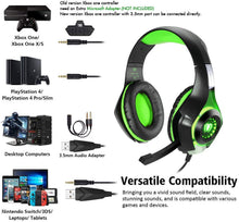 
                        
                          將圖片載入圖庫檢視器 BlueFire Stereo Gaming Headset for Playstation 4 PS4 Over-Ear Headphones with Mic and LED Lights for Xbox One, PC, Laptop(Green) - JOY2ESpree
                        
                      