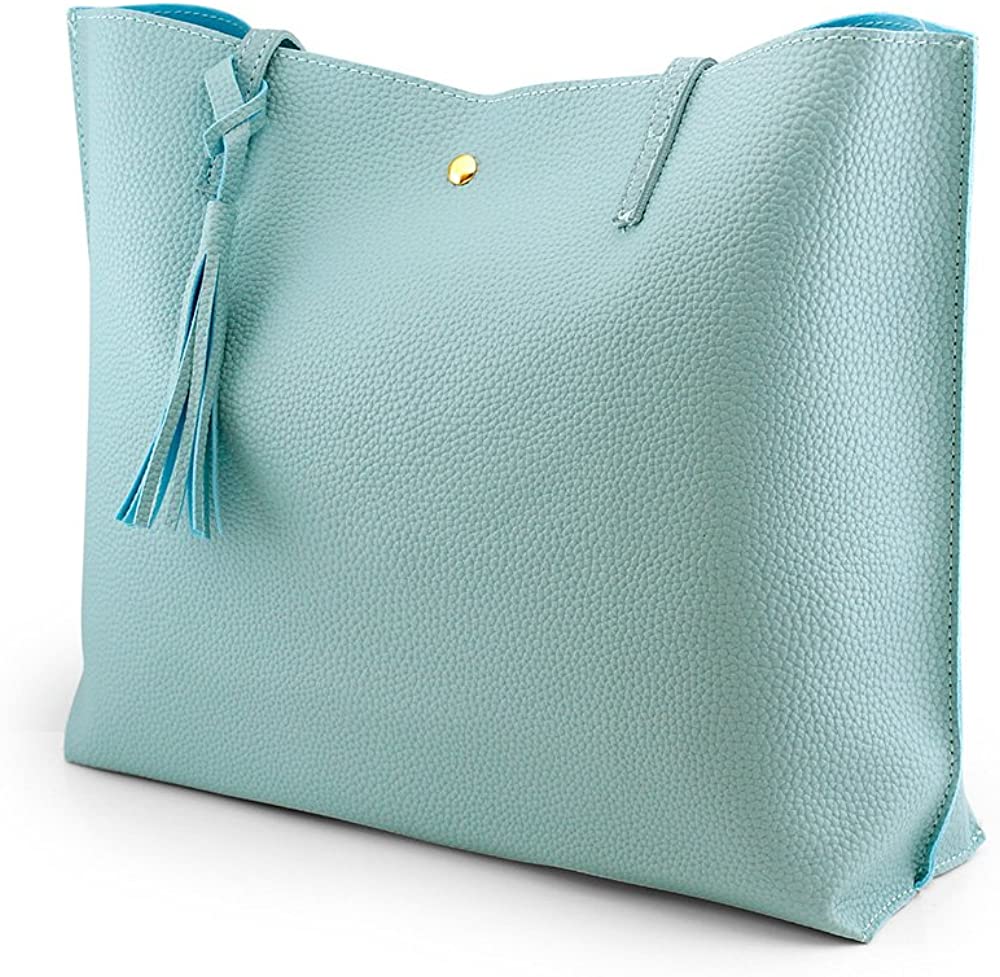 Oct17 Women Large Tote Bag - Tassels Faux Leather Shoulder Handbags, Fashion Ladies Purses Satchel Messenger Bags
