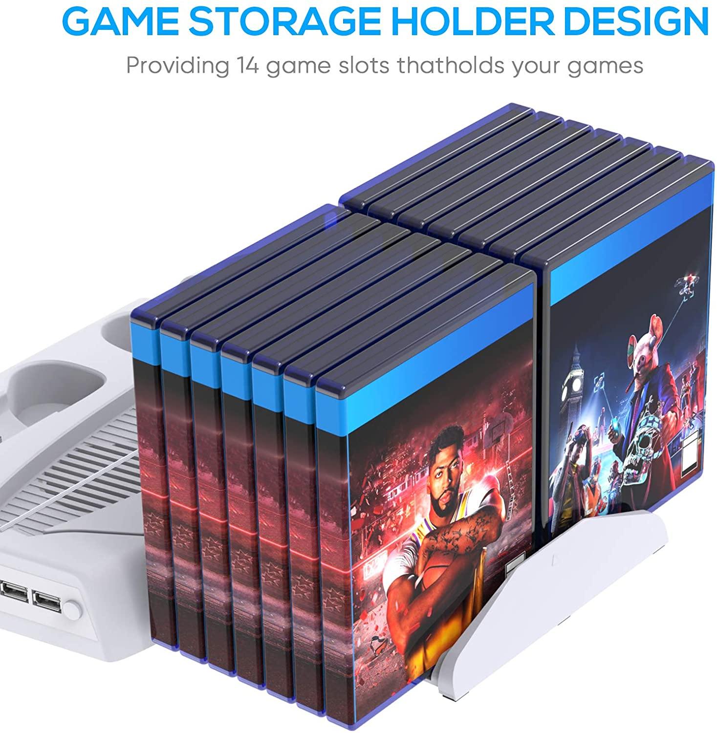 Vertical Stand for Playstation 5 with Cooling Fan Charging Station - JOY2ESpree