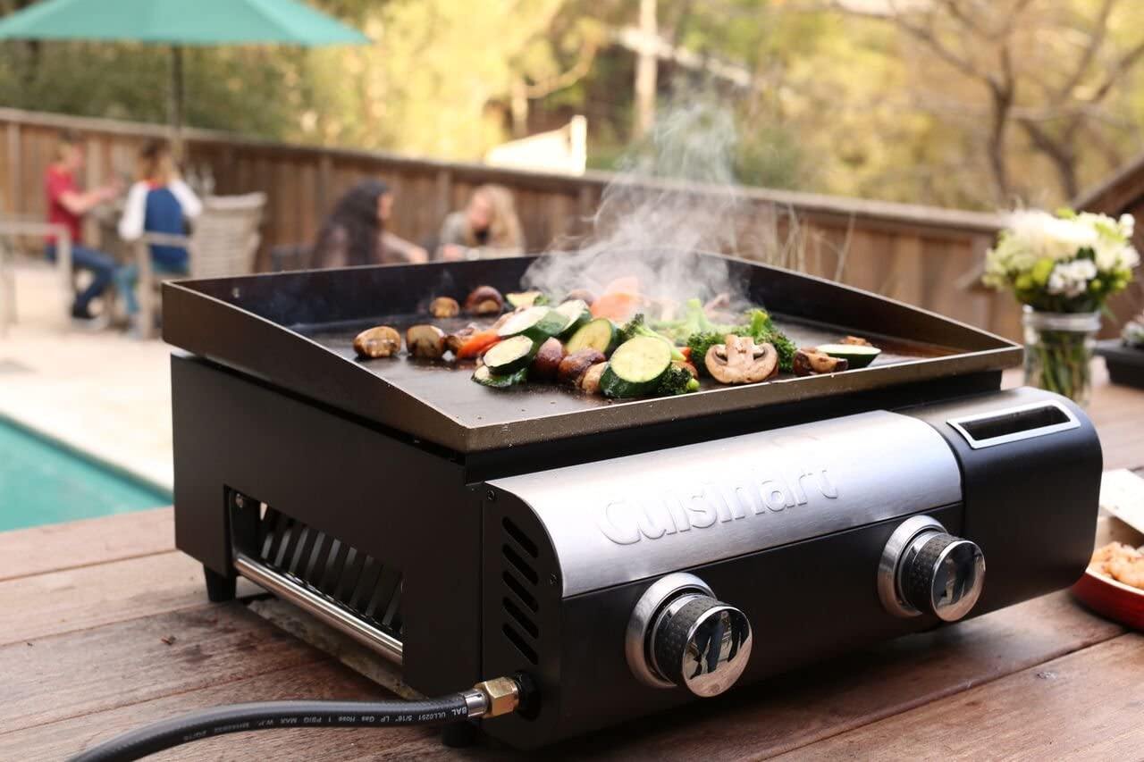 Cuisinart CGG-888 Grill Stainless Steel Lid 22-Inch Round Outdoor Flat Top Gas, 360° Griddle Cooking Center - JOY2ESpree