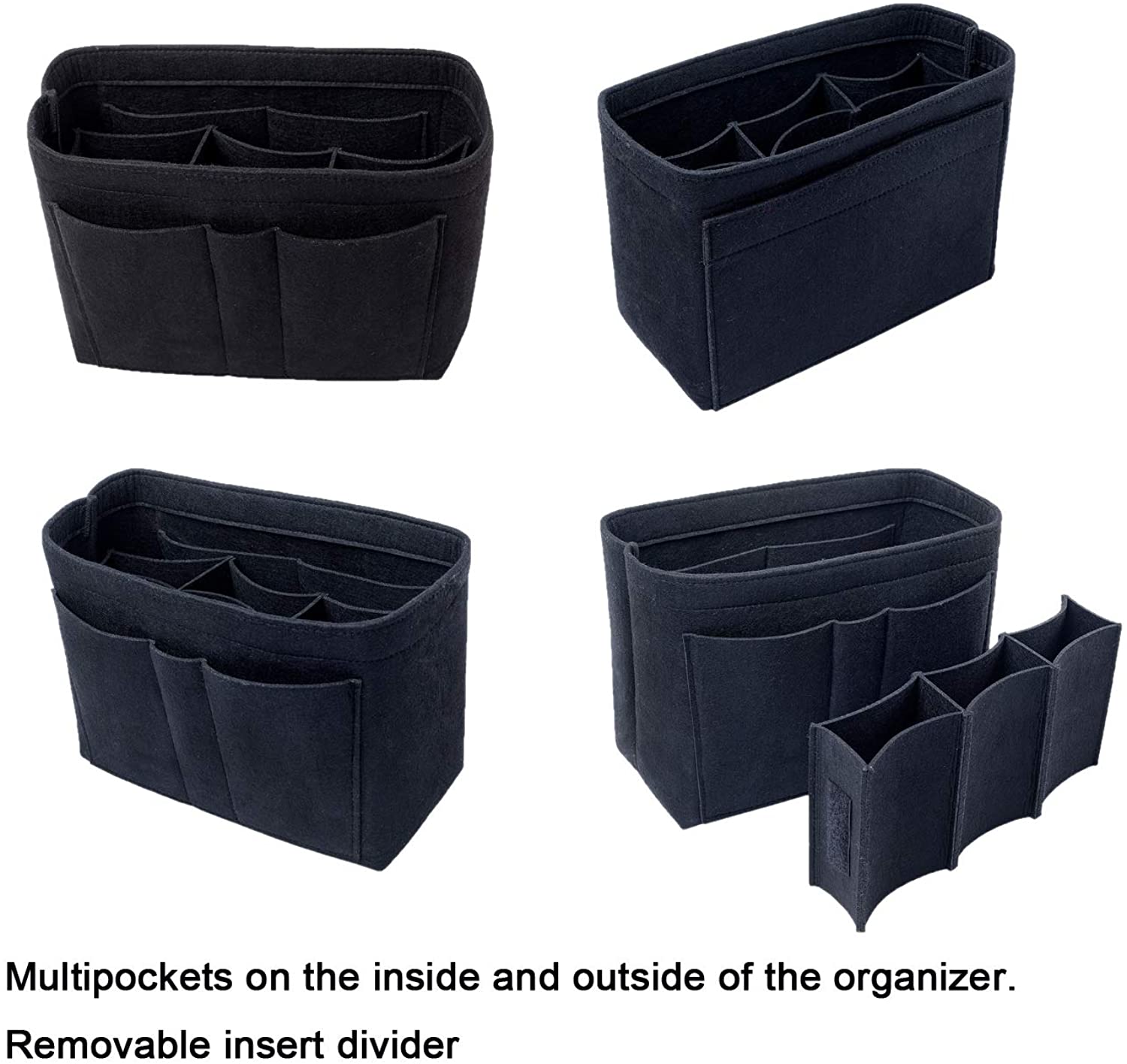 Purse Bag Organizer Insert with Lots of Different Size Spaces Divider Shaper for Speedy Shoulder Hobo Bag Keep Stuff Organized