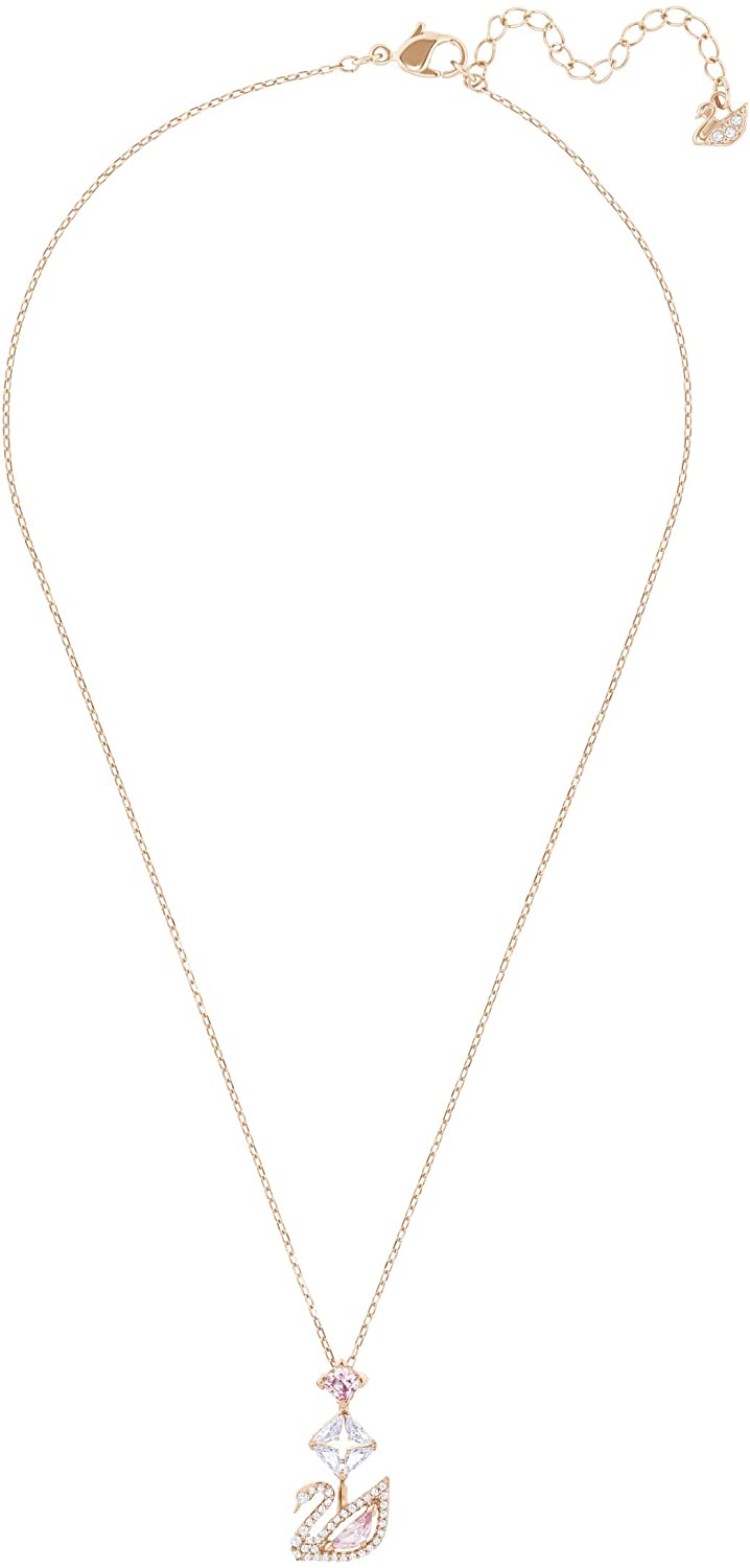 Swarovski Women's Dazzling Swan Necklace, Blue Crystals, Pink Crystals - JOY2ESpree