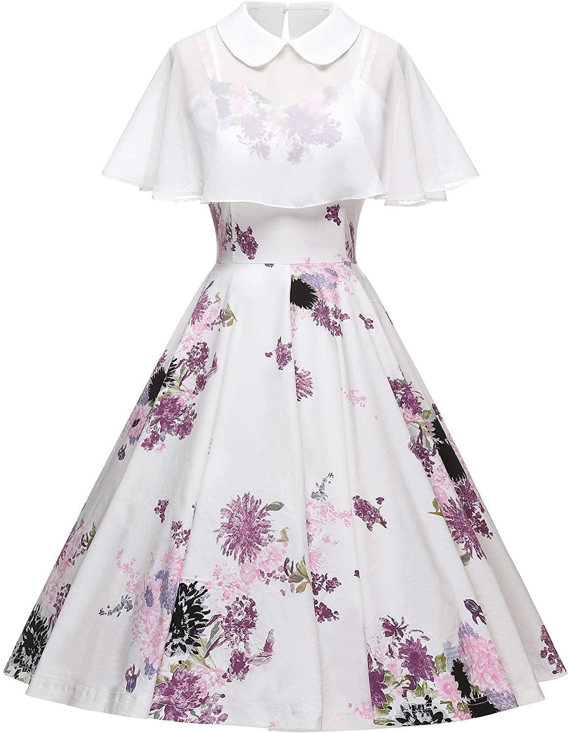 GownTown Women's 1950s Cloak Two-Piece Cocktail Dress