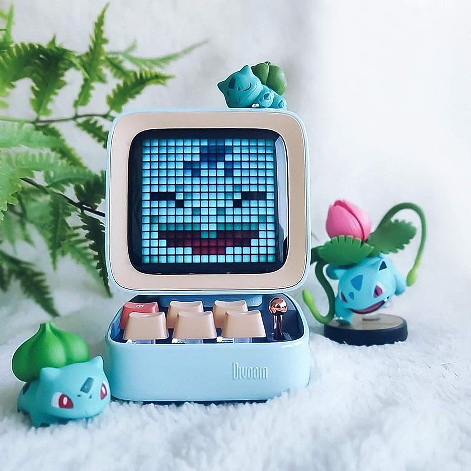 Divoom Ditoo Retro Pixel Art Game Bluetooth Speaker with 16X16 LED App Controlled Front Screen (Black) - JOY2ESpree