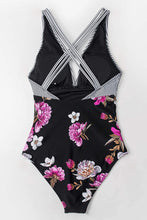 
                        
                          Load image into Gallery viewer, CUPSHE Women's One Piece Swimsuit V Neck Tummy Control Cross Back Vintage Swimwear Bathing Suits
                        
                      