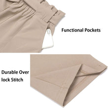 
                        
                          Load image into Gallery viewer, Freeprance Women's Pants Casual Trouser Paper Bag Pants Elastic Waist Slim Pockets
                        
                      