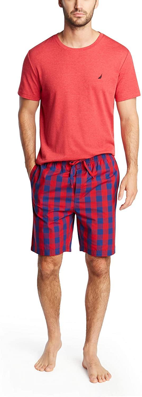 Nautica Men's Soft Woven 100% Cotton Elastic Waistband Sleep Pajama Short - JOY2ESpree