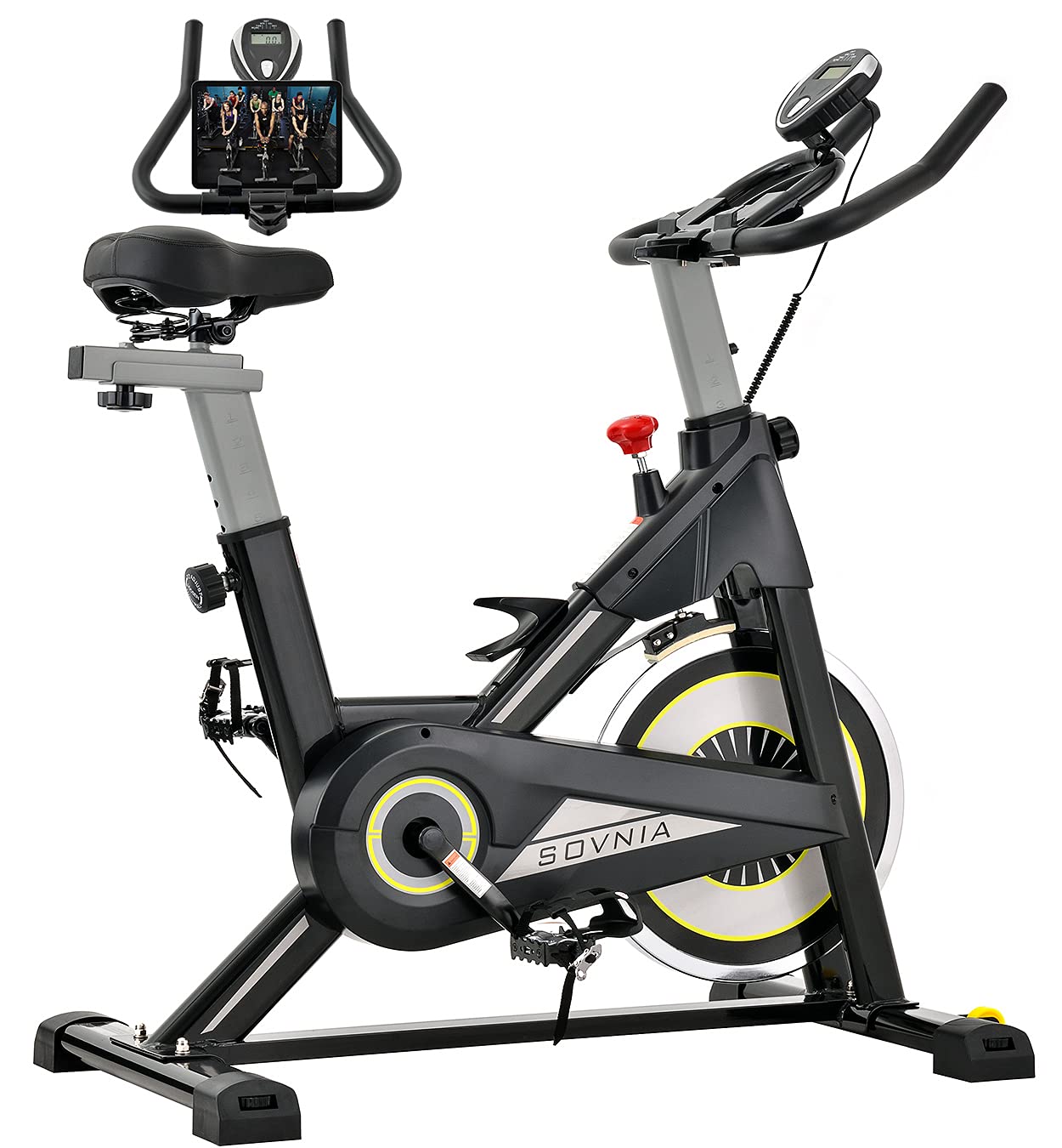 Exercise Bike, Sovnia Indoor Cycling Bike, Stationary Exercise Bikes with iPad Holder - JOY2ESpree