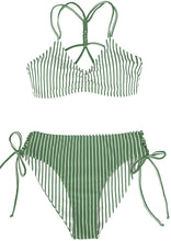 
                        
                          Load image into Gallery viewer, CUPSHE Women's Back Braided Straps Reversible Bottom Strappy Lace Up Bikini Sets
                        
                      