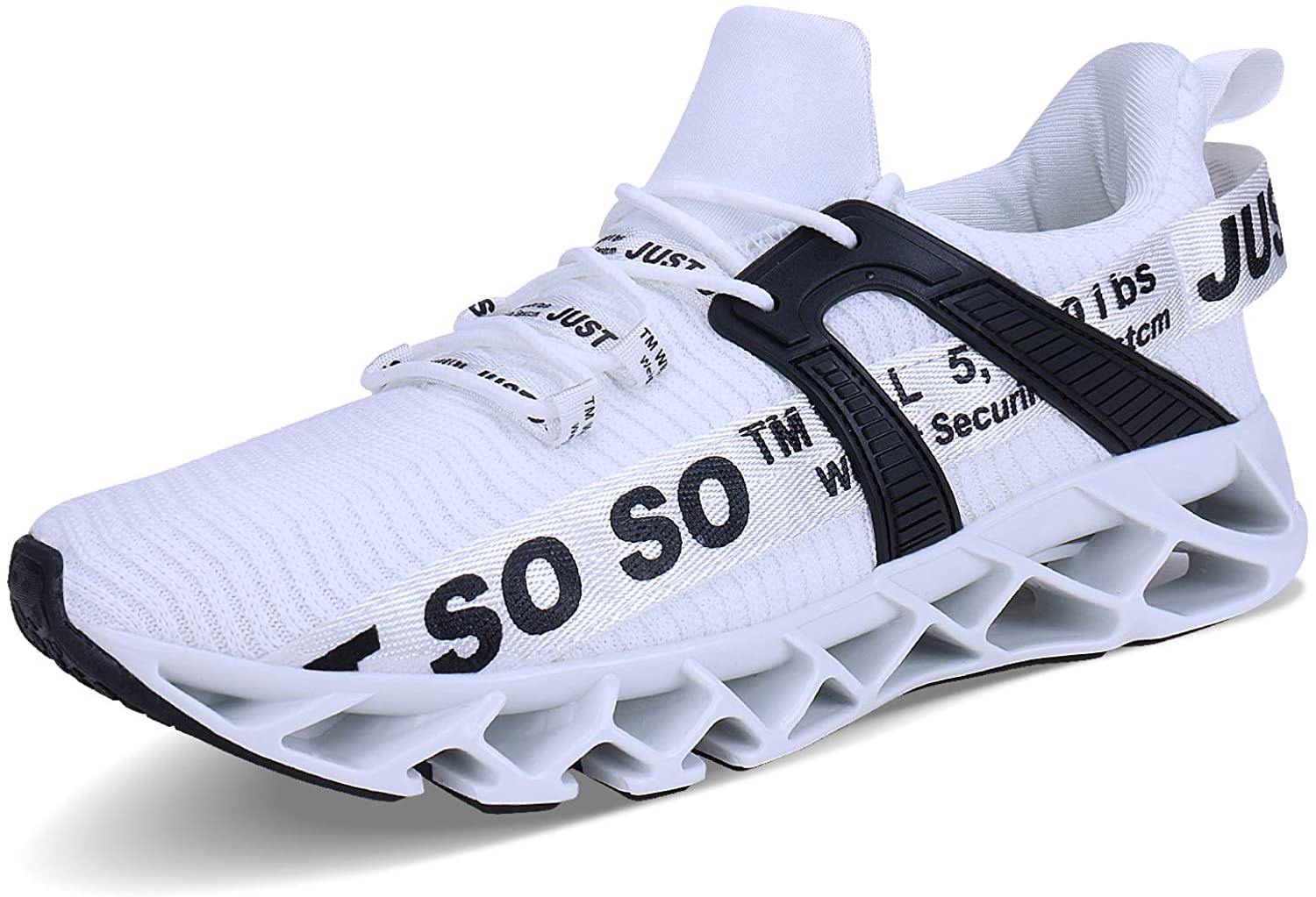JSLEAP Mens Running Shoes Walking Non Slip Blade Type Sneakers
