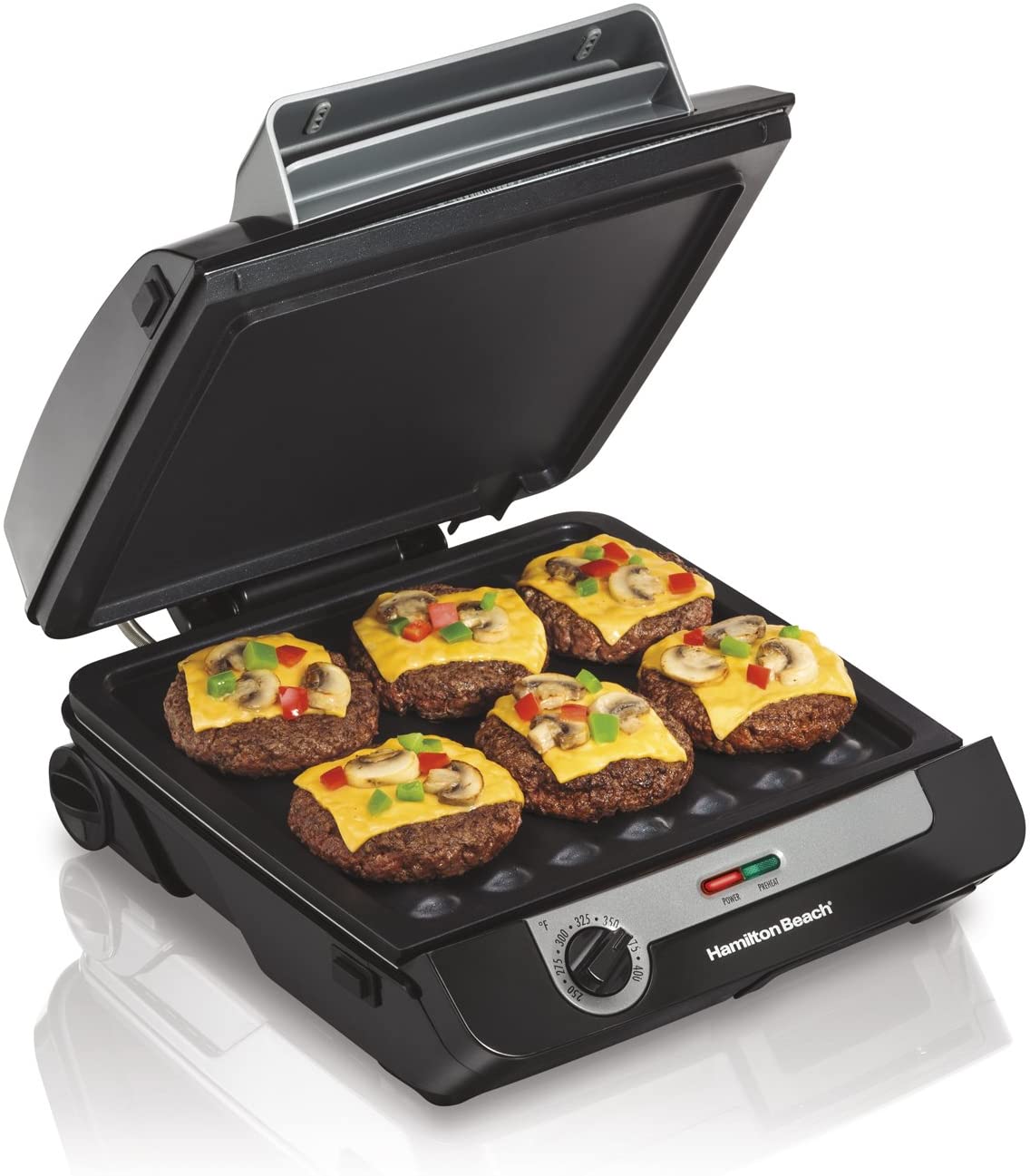Hamilton Beach Electric Indoor Searing Grill with Viewing Window and Removable Easy-to-Clean Nonstick Plate - JOY2ESpree