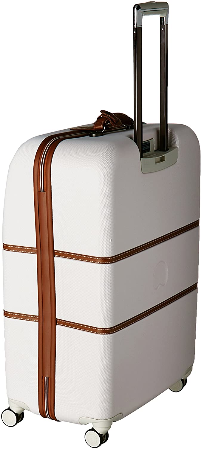 DELSEY Paris Chatelet Hardside Luggage with Spinner Wheels, Chocolate Brown, Checked-Large 28 Inch, with Brake