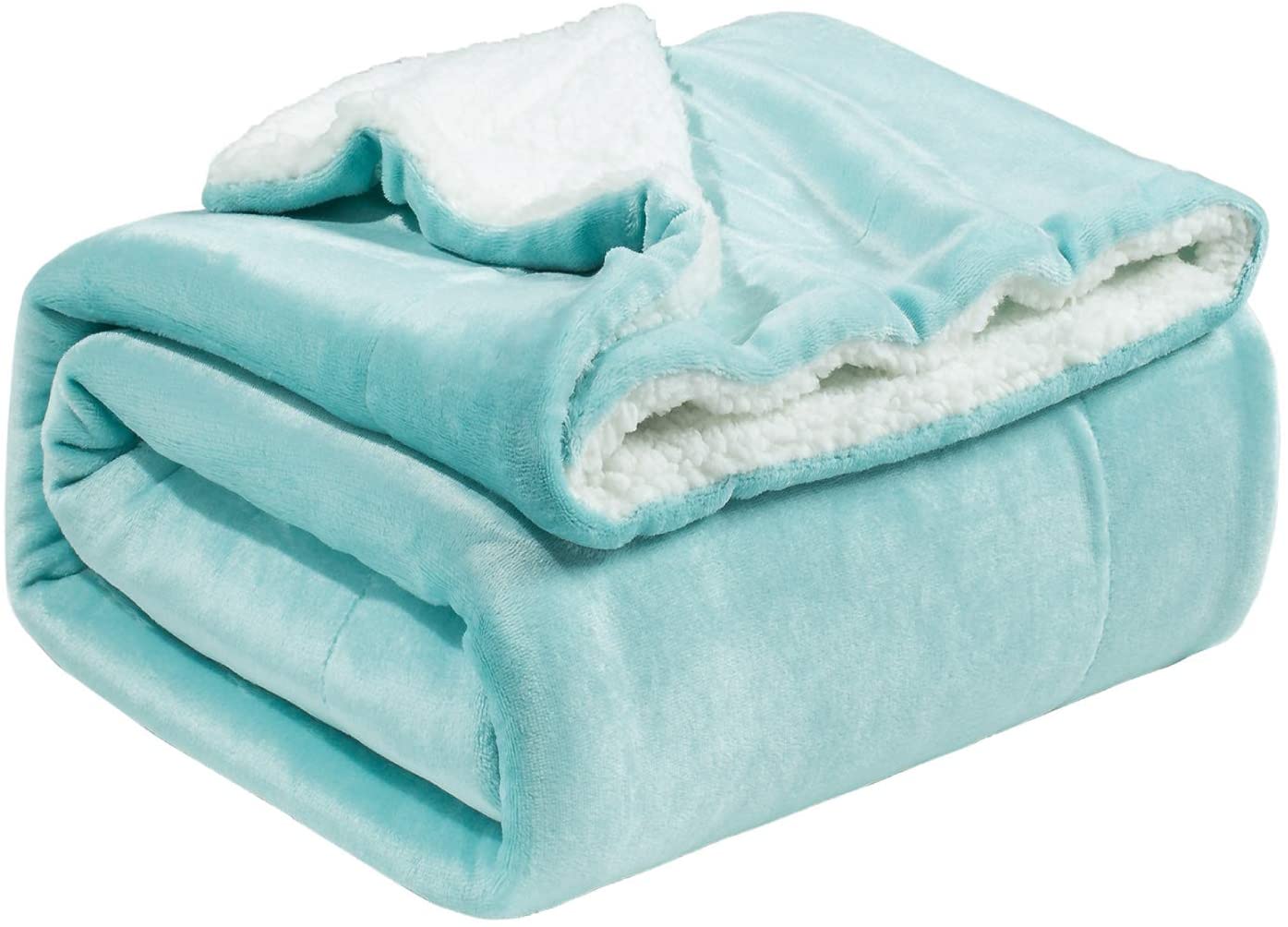 Bedsure Sherpa Fleece Blanket Throw Size Navy Lightweight Super Soft Cozy Luxury Bed Blanket Microfiber