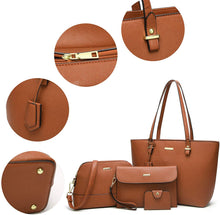 
                        
                          Load image into Gallery viewer, Women Fashion Handbags Wallet Tote Bag Shoulder Bag Top Handle Satchel Purse Set 4pcs
                        
                      