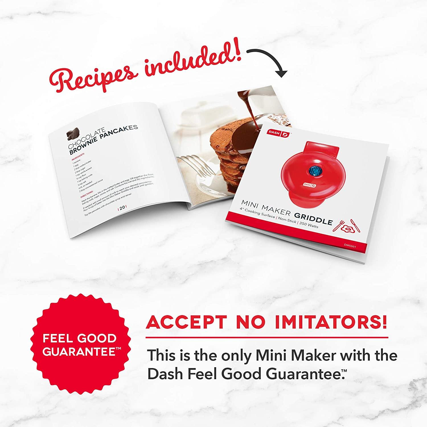 Dash DMS001AQ Mini Maker Electric Round Griddle for Individual Pancakes, Cookies - JOY2ESpree