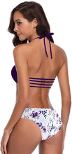 
                        
                          画像をギャラリービューアに読み込む, SHEKINI Women's Floral Printing Cutout Strappy Halter Swimsuits Bikini Suits
                        
                      