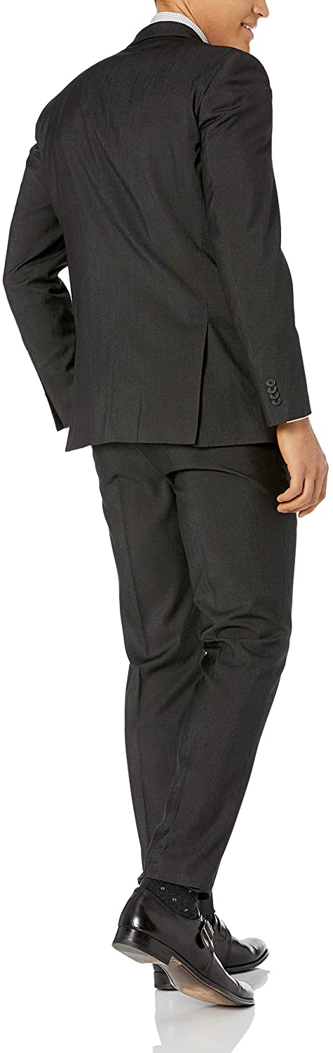 Unlisted by Kenneth Cole Men's 2 Button Slim Fit Suit with Hemmed Pant