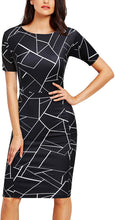 
                        
                          Load image into Gallery viewer, FORTRIC Women Printing Church Business Office Work Elegant Bodycon Pencil Dress
                        
                      