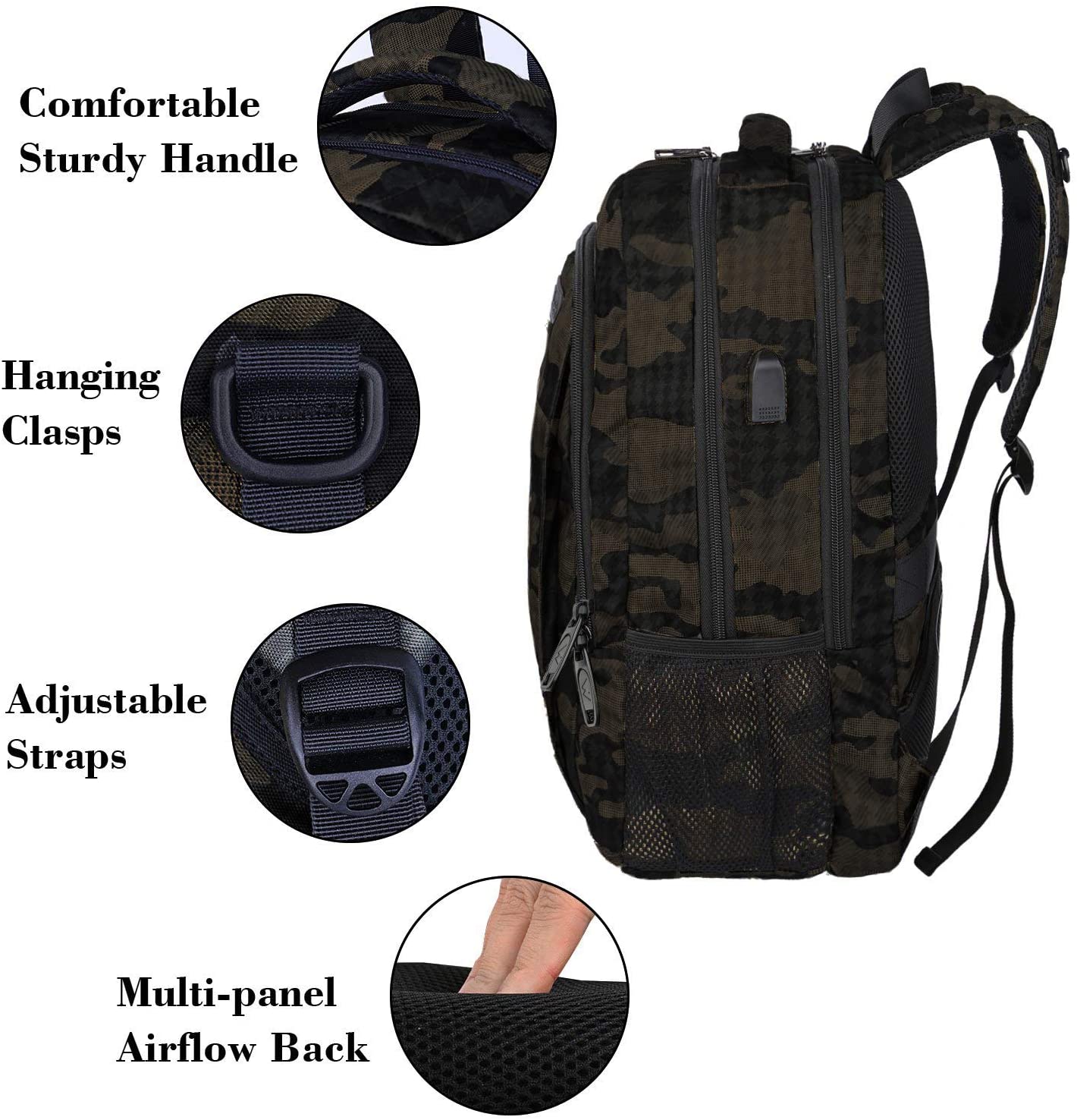 Matein Travel Laptop Backpack, Business Anti Theft Slim Durable Laptops Backpack