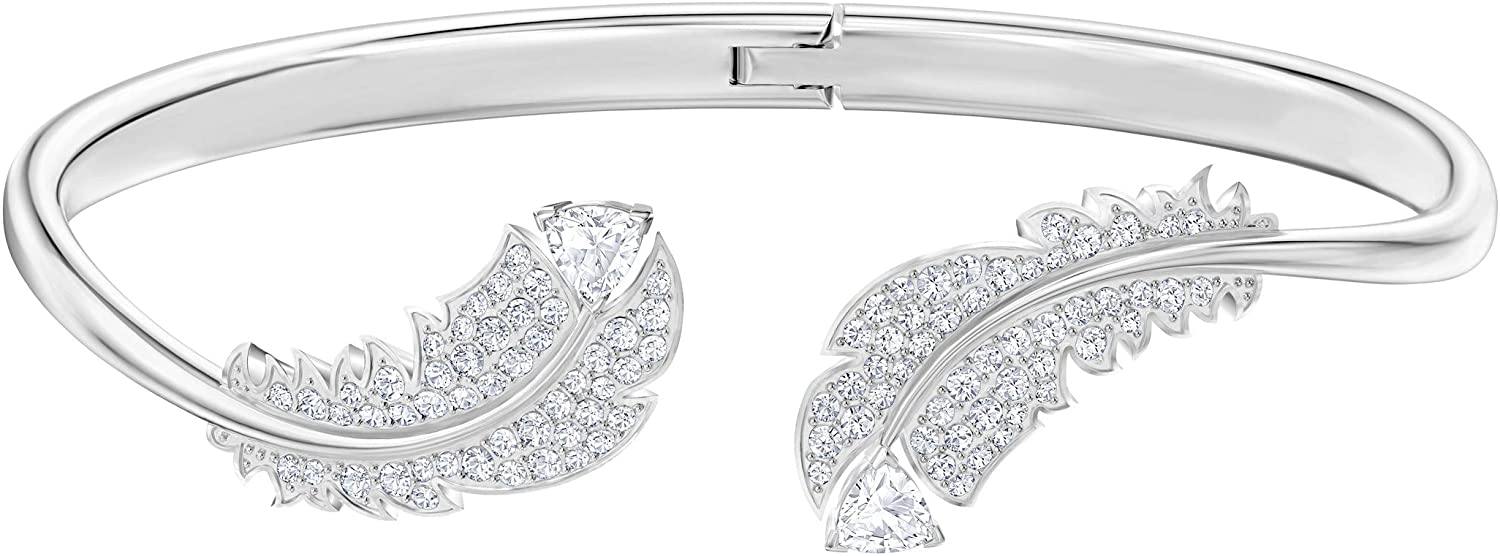 SWAROVSKI Women's Nice Bangle Bracelet Collection, Rhodium Finish, Clear Crystals - JOY2ESpree