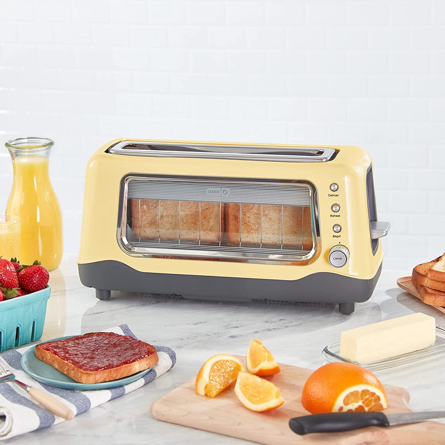 Dash Clear View Toaster: Extra Wide Slot Toaster with Stainless Steel Accents + See Through Window - JOY2ESpree