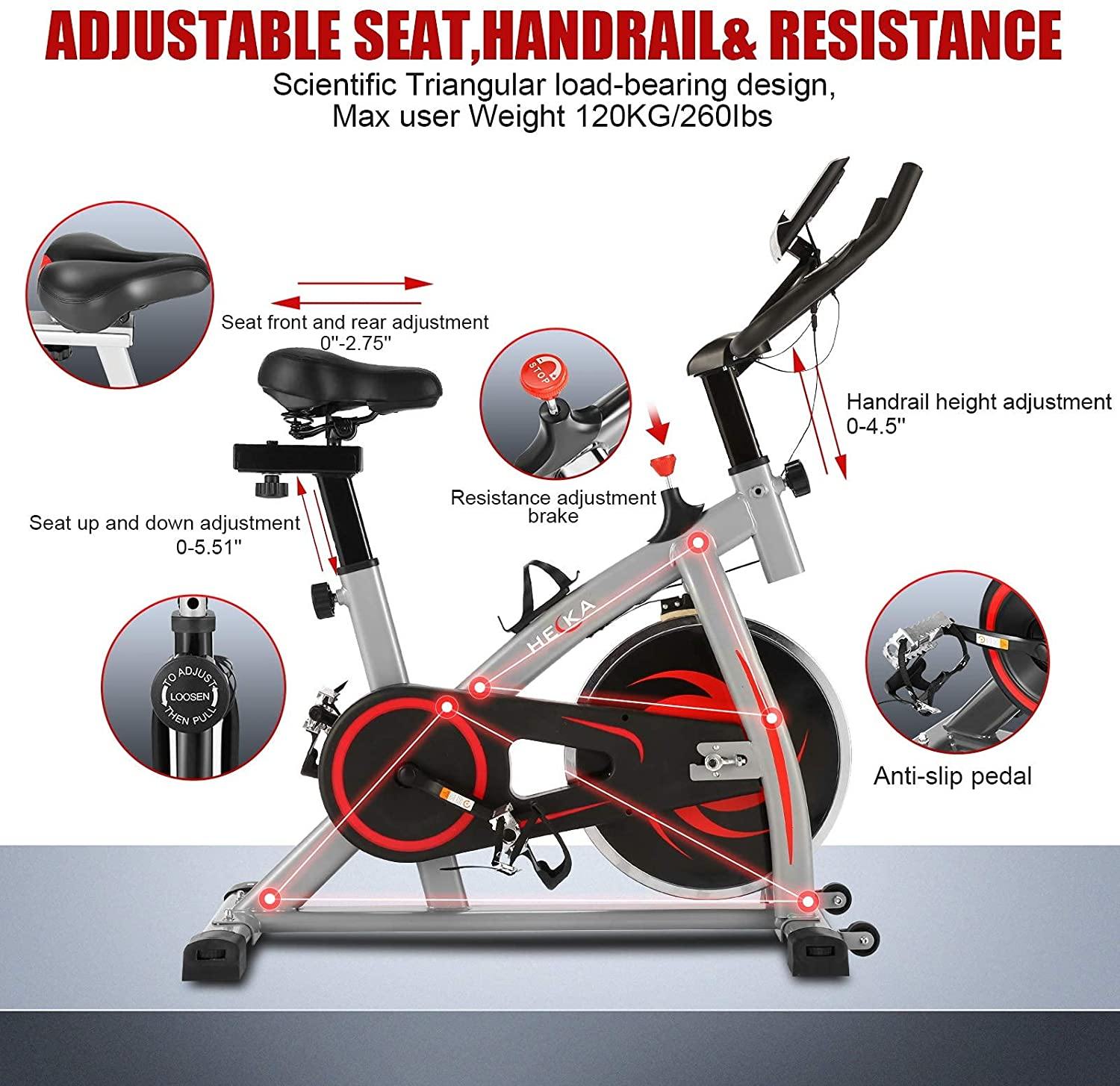 HEKA Indoor Cycling Bike Stationary, Belt Drive Indoor Exercise Bikes - JOY2ESpree