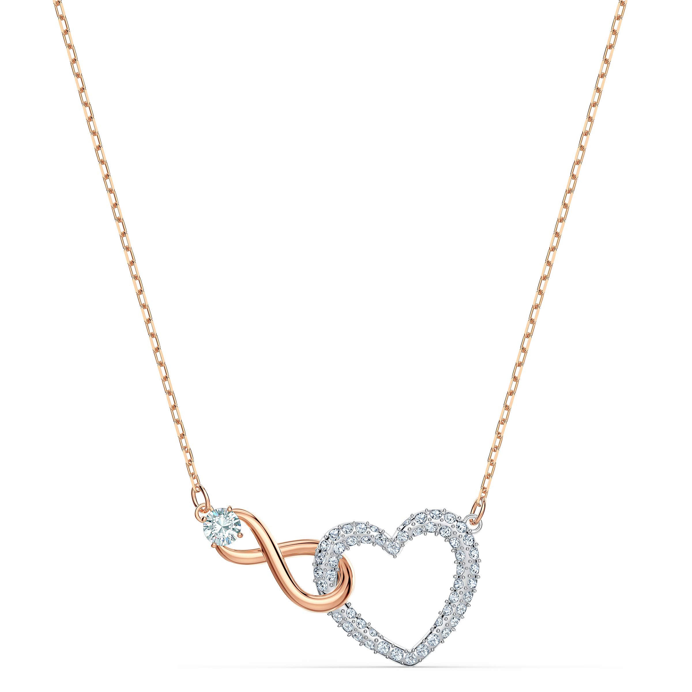 SWAROVSKI Women's Infinity Heart Jewelry Collections, Rose Gold Tone & Rhodium Finish, Clear Crystals - JOY2ESpree
