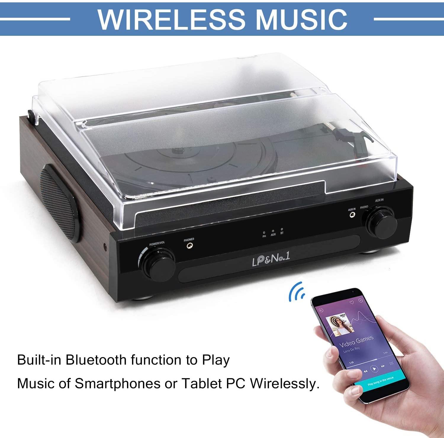 LP&No.1 Bluetooth Turntable HiFi System with Bookshelf Speakers - JOY2ESpree