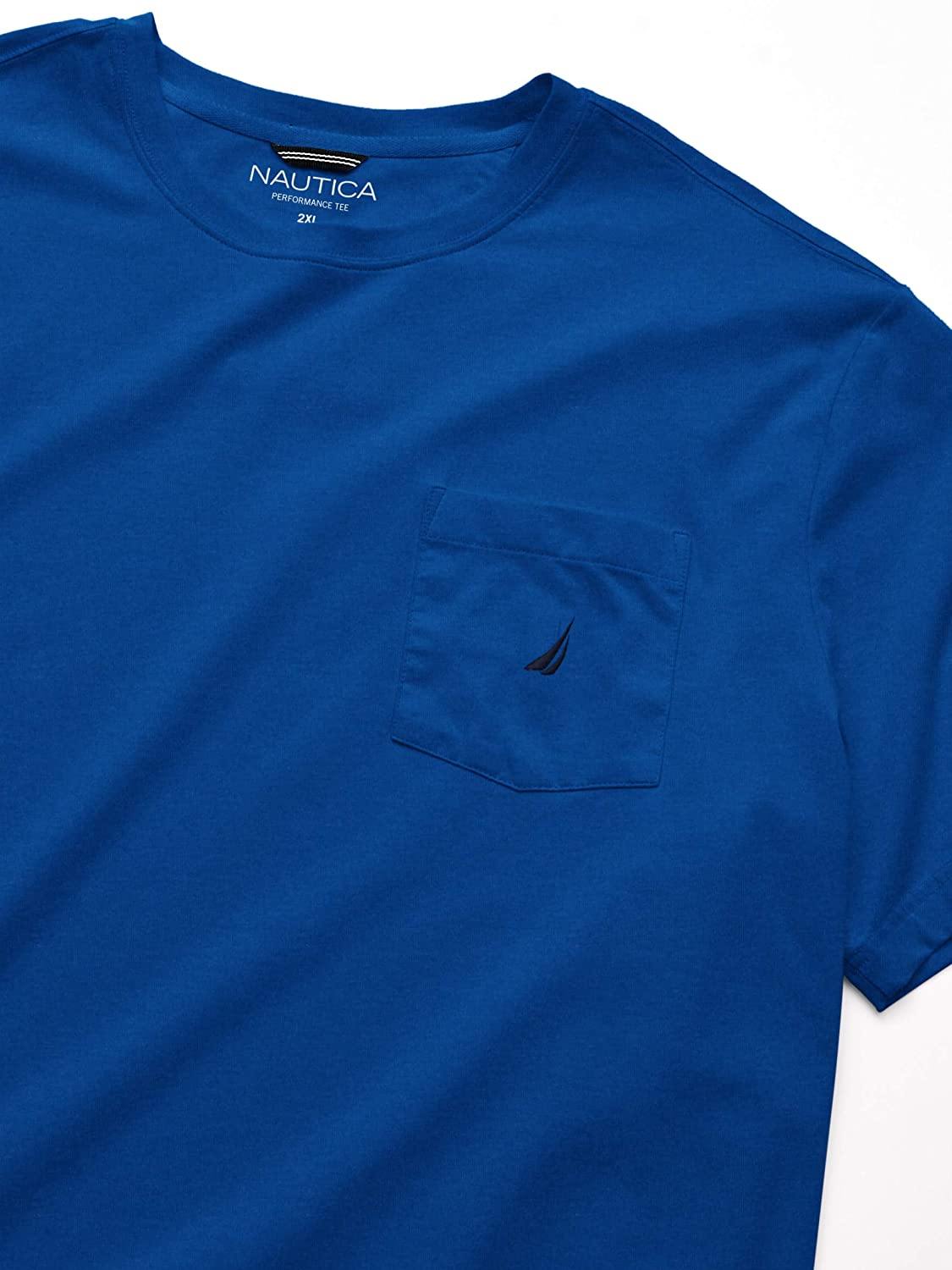 Nautica Men's Solid Crew Neck Short-Sleeve Pocket T-Shirt - JOY2ESpree