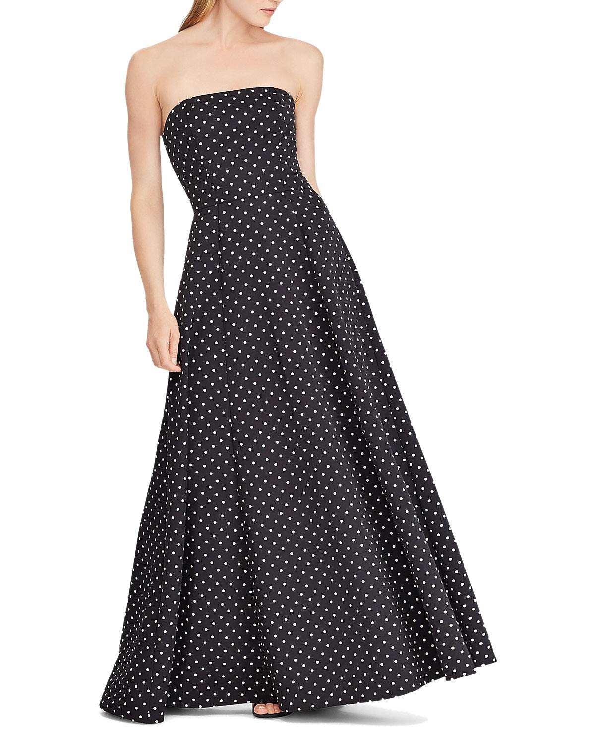 LAUREN RALPH LAUREN Womens Taranne Polka-Dot Faille Evening Dress