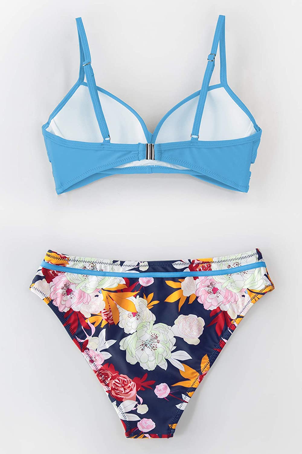 CUPSHE Women's Wrap Top Floral Bottom Bathing Suit Two Piece Sexy Swimsuit