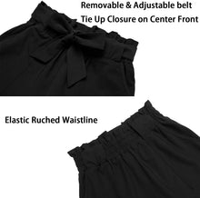 
                        
                          Load image into Gallery viewer, Freeprance Women's Pants Casual Trouser Paper Bag Pants Elastic Waist Slim Pockets
                        
                      