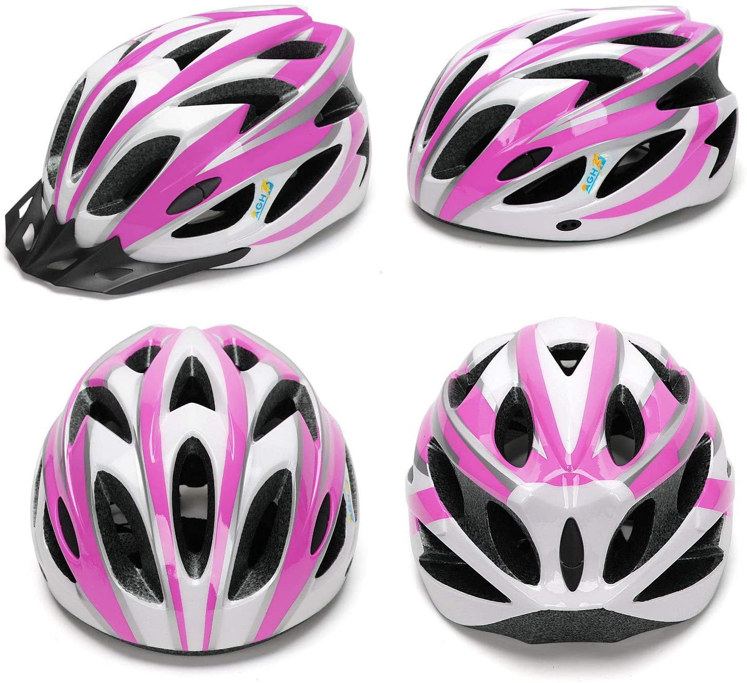 AGH Adult Adjustable Helmet,CPSC Certified for Mountain Road Bicycle Helmet with Detachable Visor for Men Women