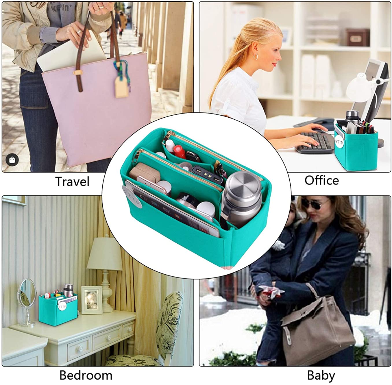 Purse Organizer, Felt Bag Organizer Insert Purse Organizer For LV Speedy, Neverfull, Tote, Handbag,Shaper 3 Sizes