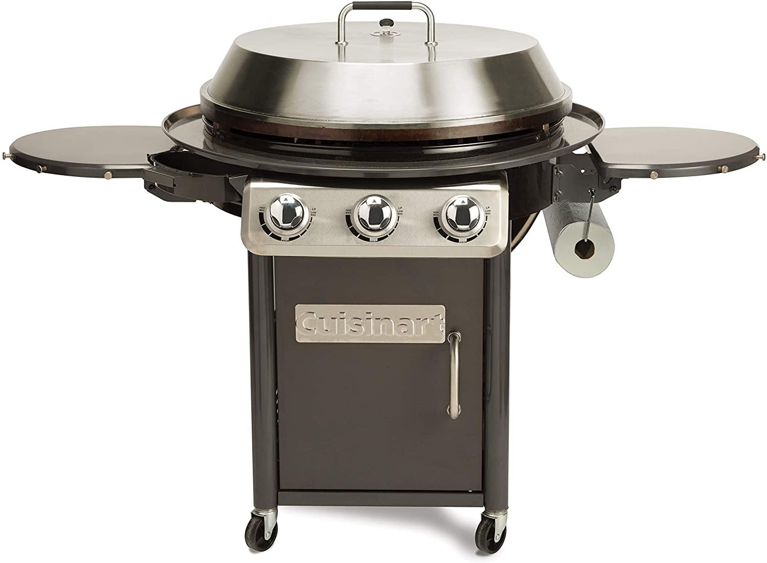 Cuisinart CGG-888 Grill Stainless Steel Lid 22-Inch Round Outdoor Flat Top Gas, 360° Griddle Cooking Center - JOY2ESpree