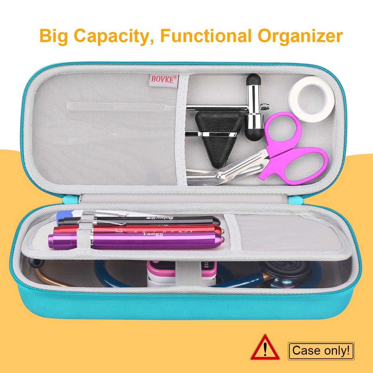 BOVKE Travel Case for 3M Littmann Classic III, Lightweight II S.E, Cardiology IV Diagnostic, MDF Acoustica Deluxe Stethoscopes