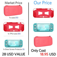 
                        
                          Muat gambar ke penampil Galeri, CoBak Carrying Case for Nintendo Switch Lite - with 1 Screen Protector, 1 Grip Case and 4 Thumb Grip Caps. - JOY2ESpree
                        
                      