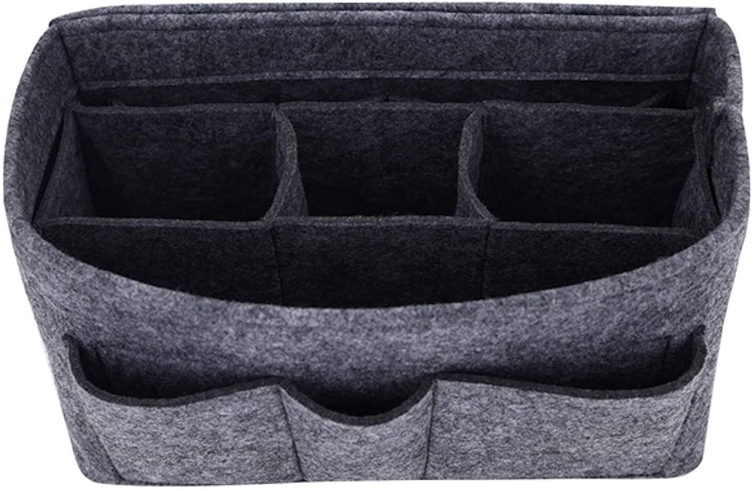 Handbag Organizer - 2in1 Purse Organizer Insert with Inner Zipped Pocket - Tote Shaper fits Speedy Neverfull - Grey Medium