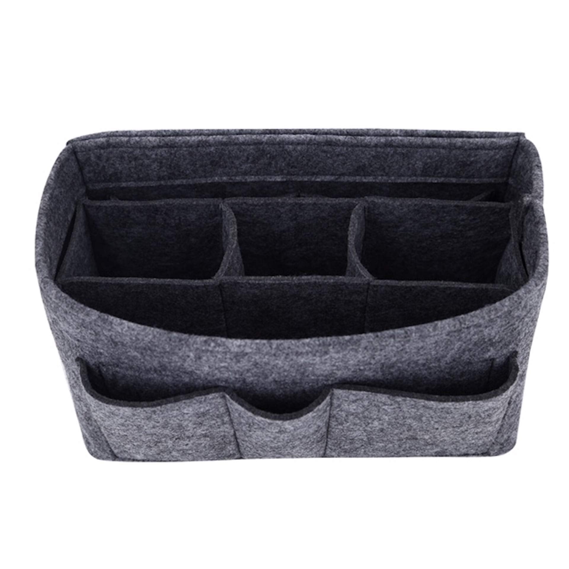 Handbag Organizer - 2in1 Purse Organizer Insert with Inner Zipped Pocket - Tote Shaper fits Speedy Neverfull - Grey Medium